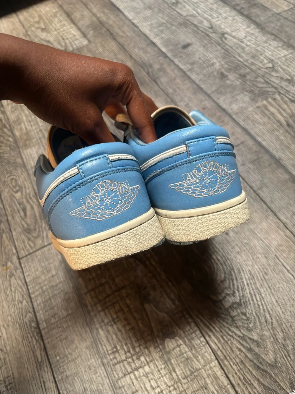 Jordan Low-Top Sneakers in White and Light Blue